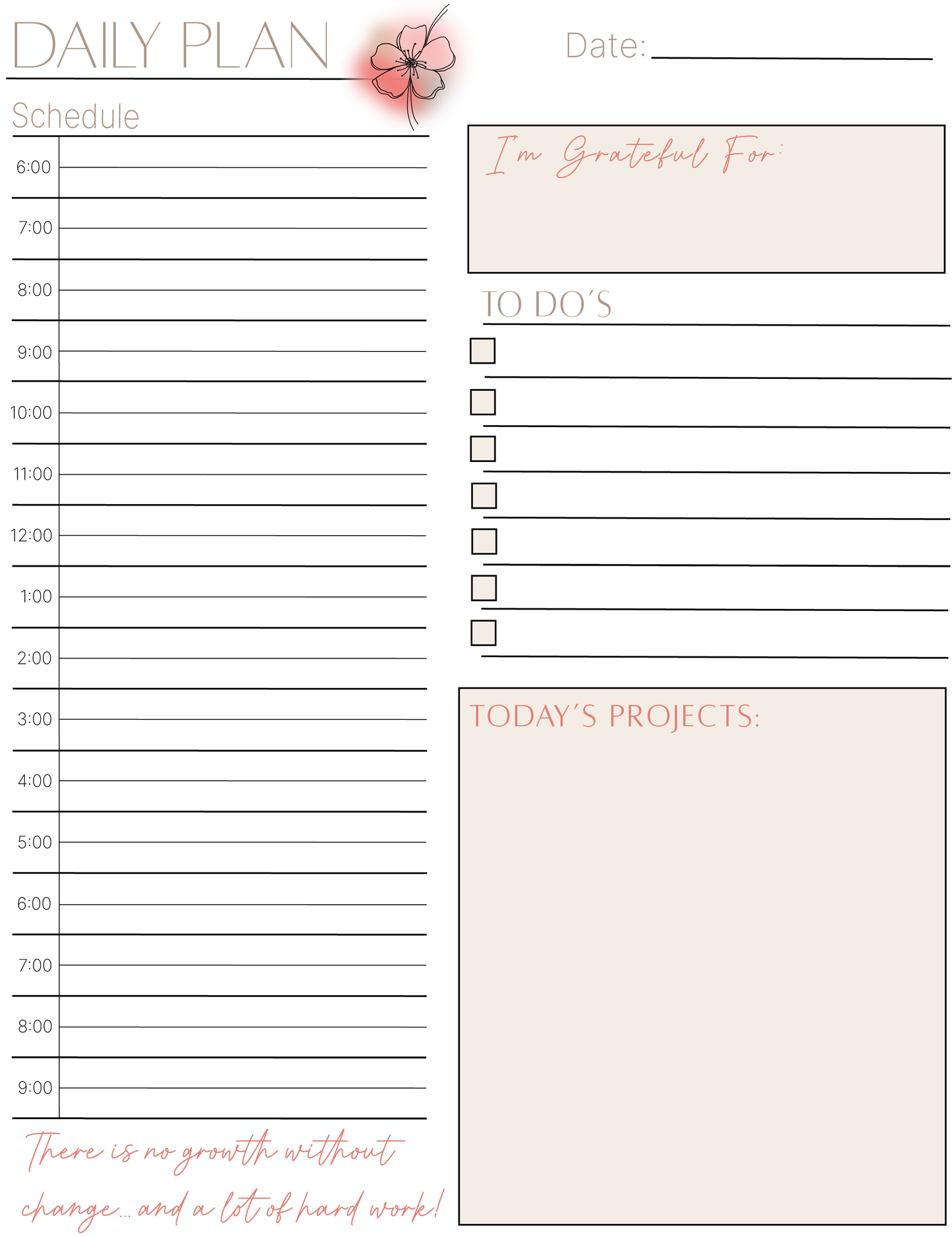 Daily Planner Printable